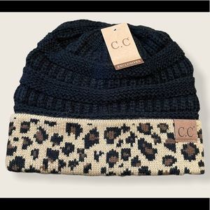 Leopard and Black C.C. Beanie